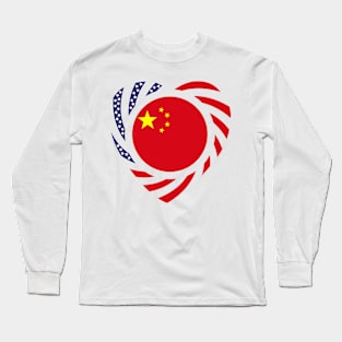 Chinese American Multinational Patriot Flag (Heart) Long Sleeve T-Shirt